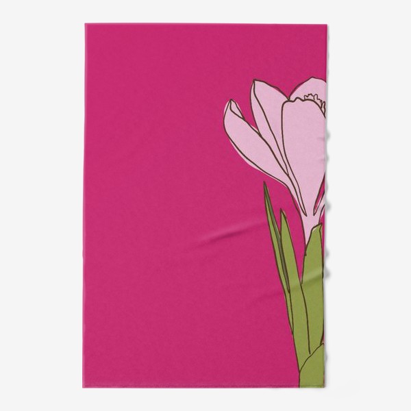 Полотенце «крокус розовый на ярком фоне»