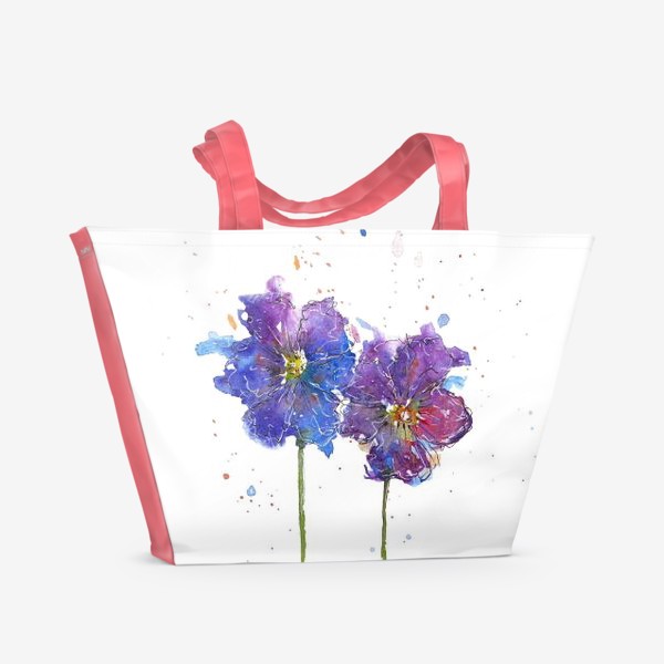 Пляжная сумка «Фиолетовые цветы»