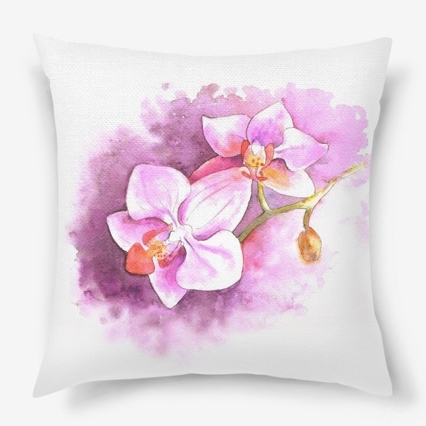 Подушка «Тропические цветы орхидея»