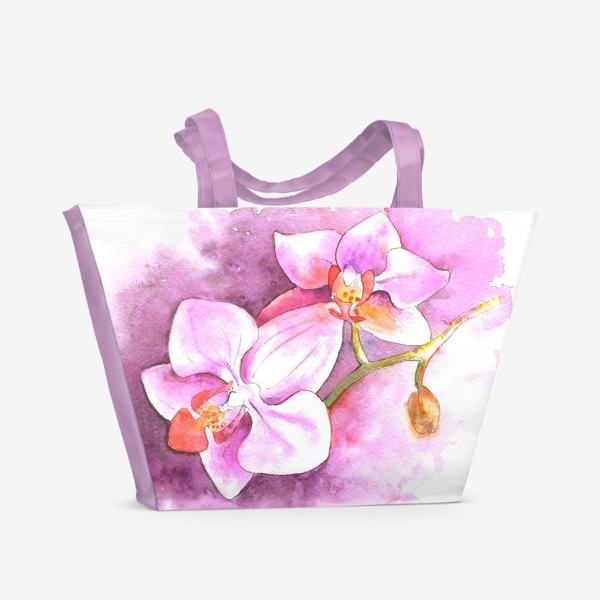 Пляжная сумка «Тропические цветы орхидея»
