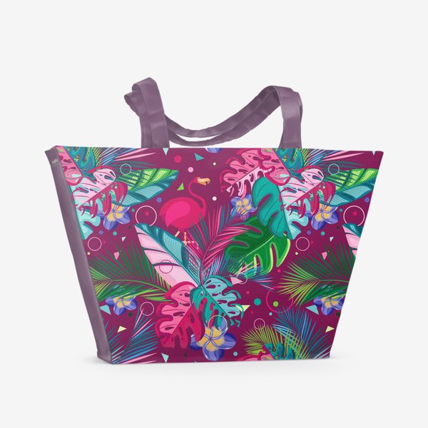 Пляжная сумка «Фламинго в торпиках»