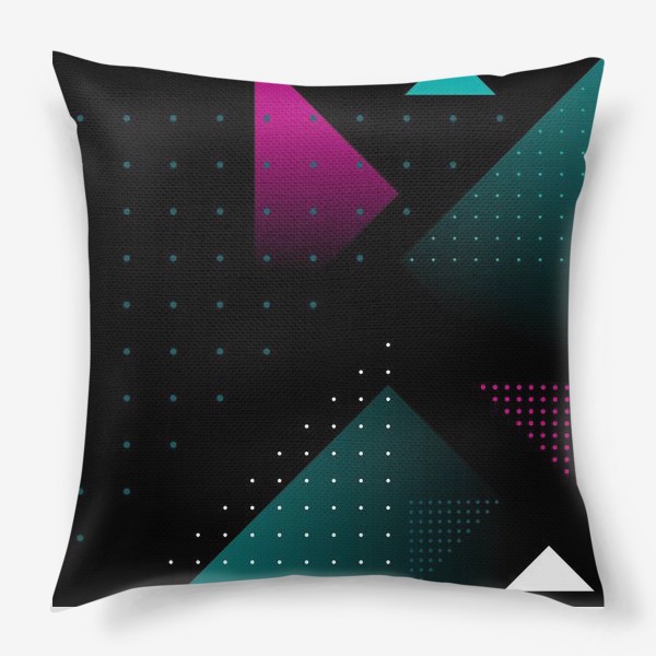 Подушка «Цветные треугольники и точки»
