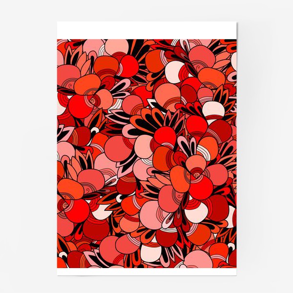 Постер «Абстрактные красные листики»