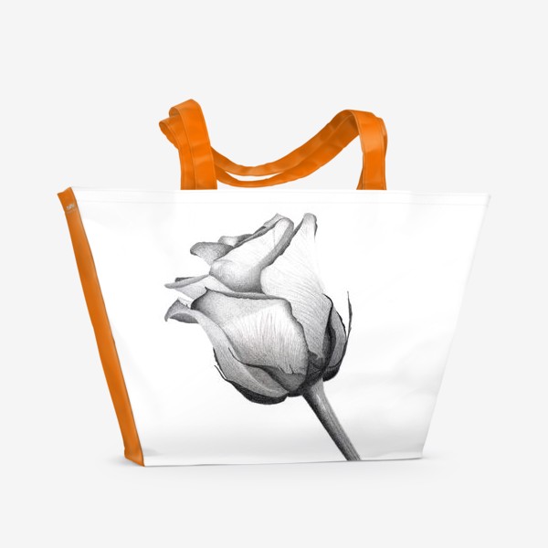 Пляжная сумка «Роза. Рисунок розы. Графика. Реализм.»