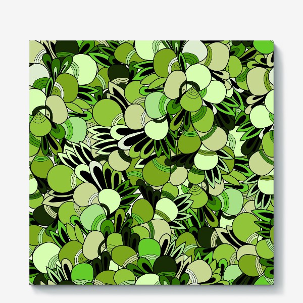 Холст &laquo;Абстрактные зеленые листики&raquo;