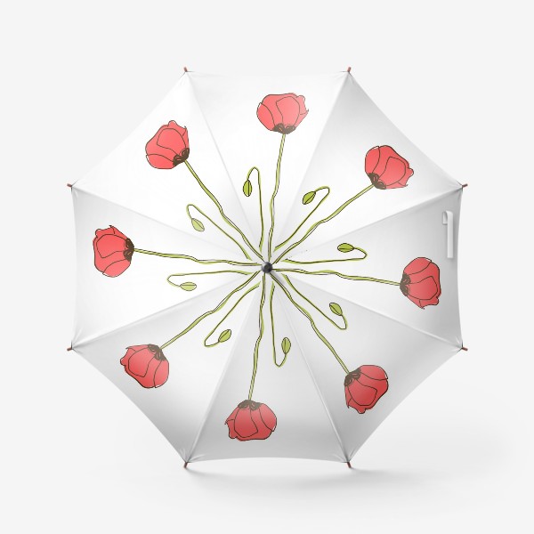 Зонт «красный мак»