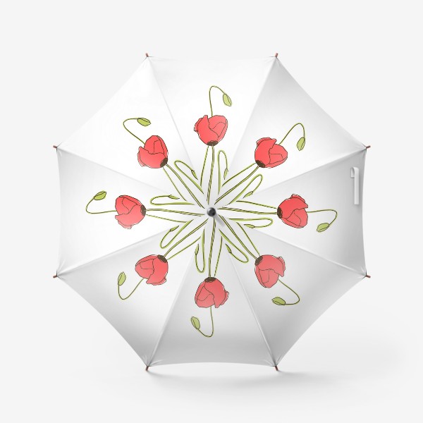 Зонт «красный мак»