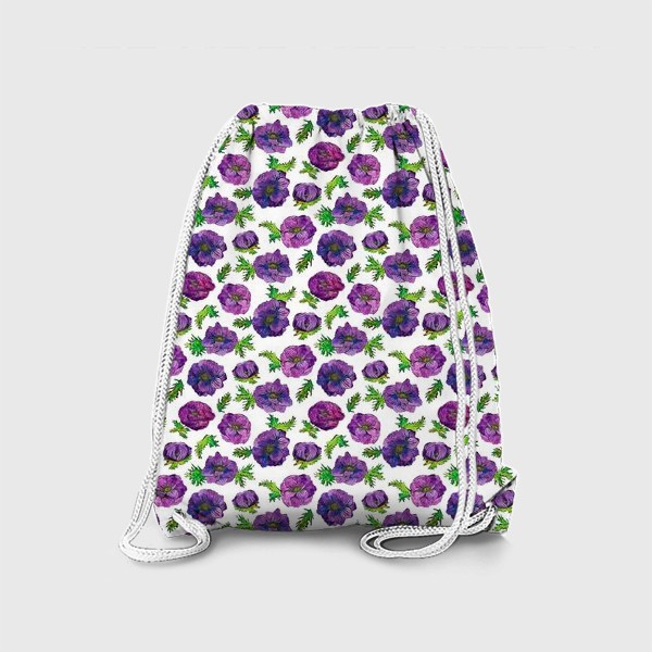 Рюкзак «Паттерн фиолетовые анемоны»