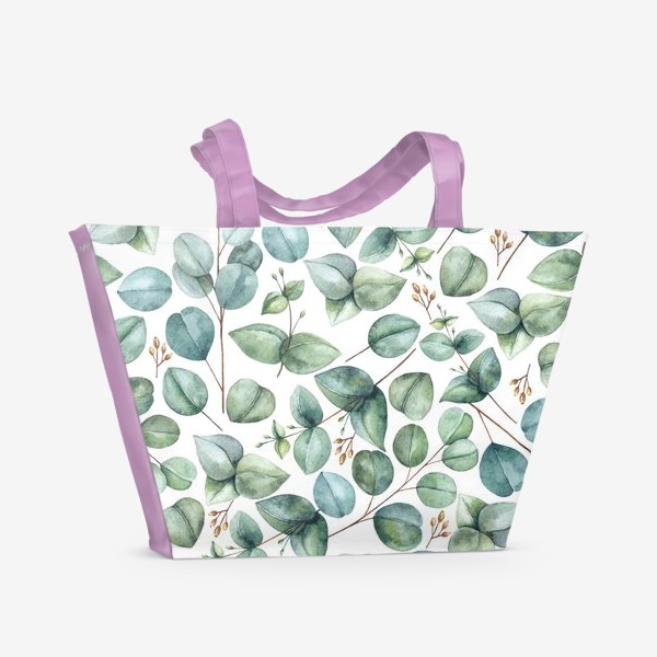 Пляжная сумка «Эвкалиптовые ветви и листья»
