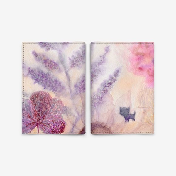 Обложка для паспорта «Летний сон (Кот и цветы)»
