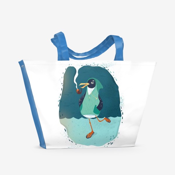Пляжная сумка «Веселая чайка курит трубку»