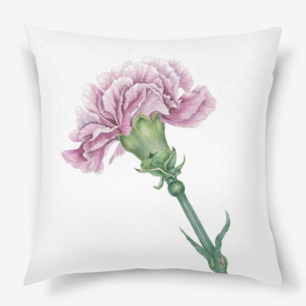 Подушка «Розовая гвоздика ветка Carnation»