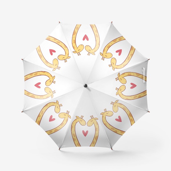 Зонт «Влюбленные жирафы с сердечком на белом фоне»