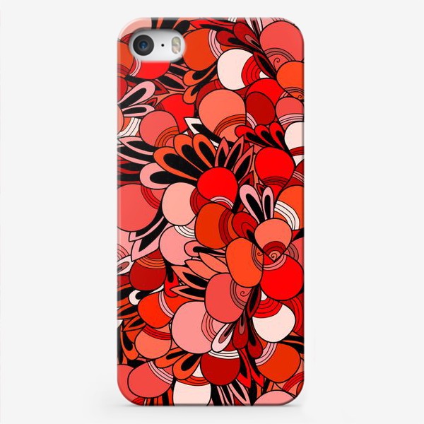 Чехол iPhone «Абстрактные красные листики»