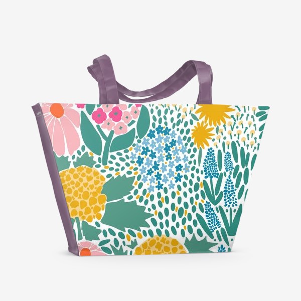 Пляжная сумка «Цветы и листья»
