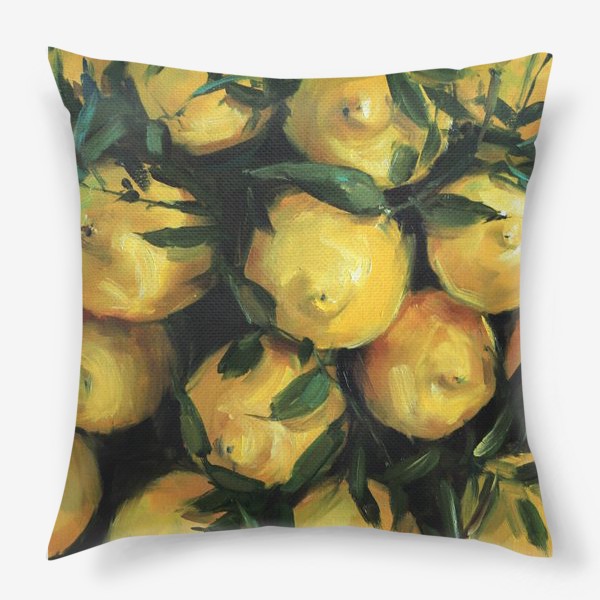 Подушка «лимоны яркие»