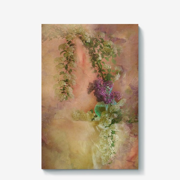 Холст «Весенний натюрморт с цветами»