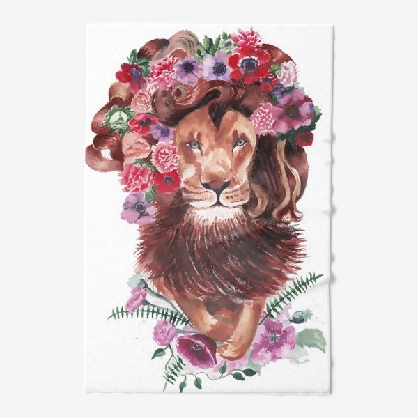 Полотенце «Лев с цветочной гривой»