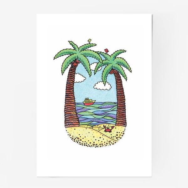 Постер «Пальмы на пляже»