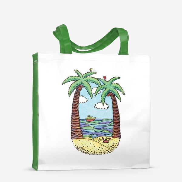 Сумка-шоппер «Пальмы на пляже»
