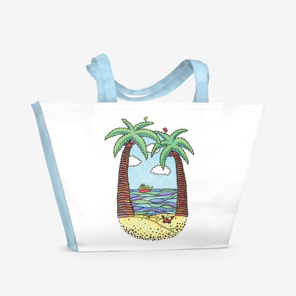 Пляжная сумка &laquo;Пальмы на пляже&raquo;