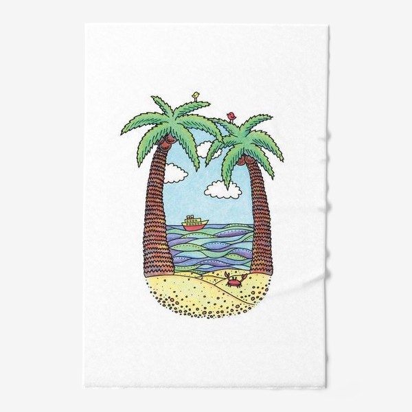 Полотенце «Пальмы на пляже»