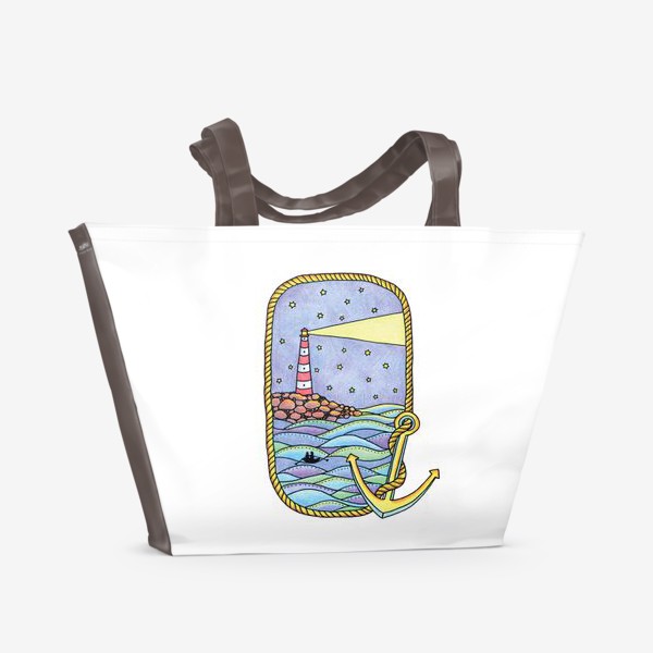 Пляжная сумка «Маяк и море»
