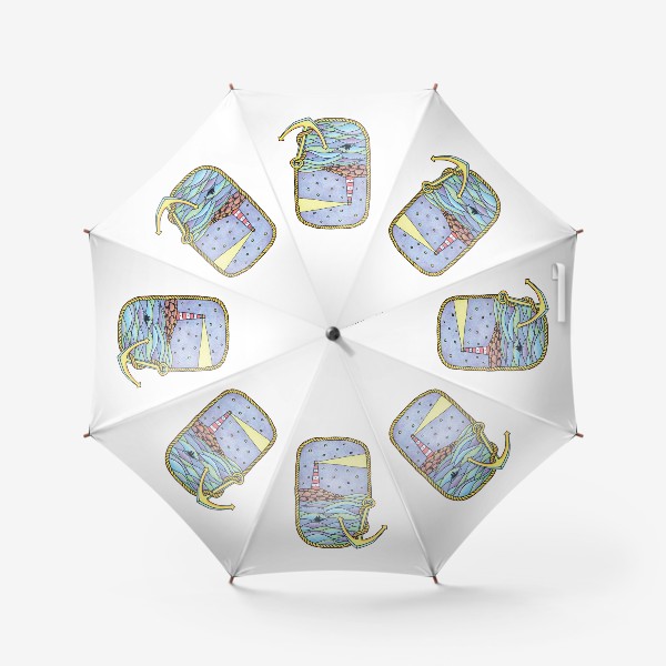 Зонт «Маяк и море»