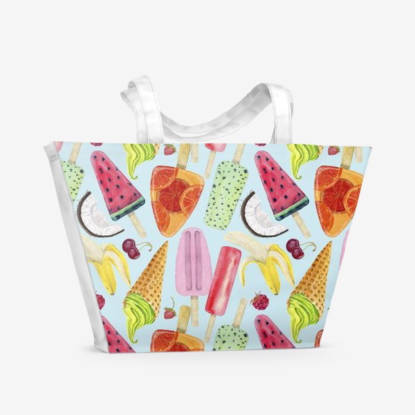 Пляжная сумка &laquo;мороженое, фрукты, ягоды &raquo;