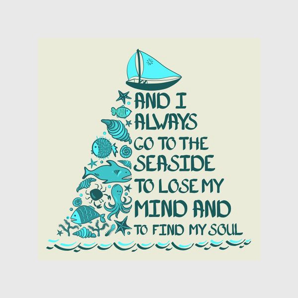 Шторы &laquo;Я всегда еду к морю, чтобы забыть про разум и найти свою душу. &raquo;
