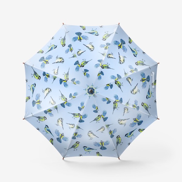 Зонт «Синички. Голубой фон»