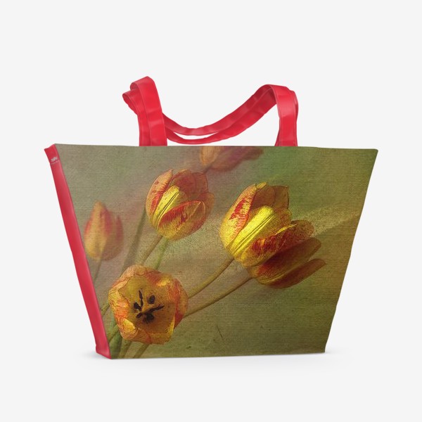 Пляжная сумка &laquo;Тюльпаны и солнечный луч&raquo;
