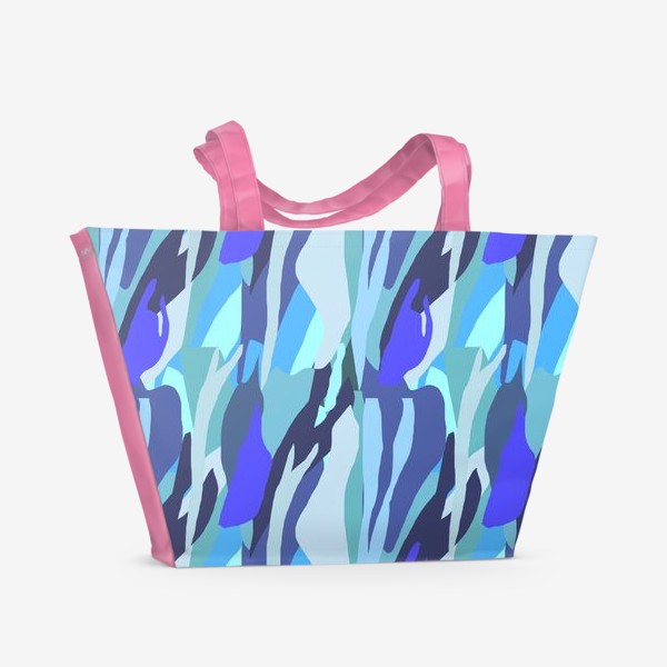 Пляжная сумка «Абстрактный рисунок в синих тонах»