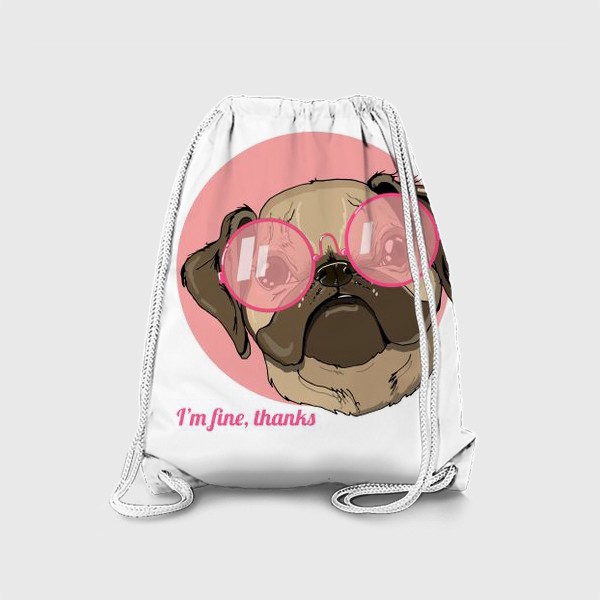 Рюкзак «Мопс в розовых очках»