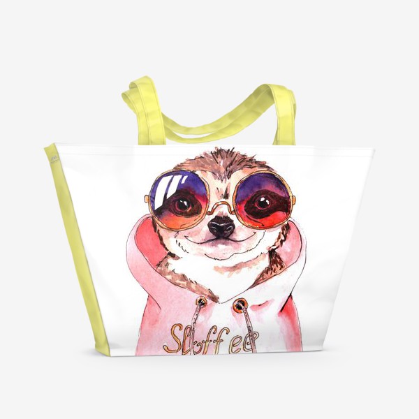 Пляжная сумка «Ленивец в очках»