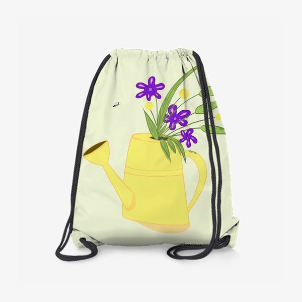 Рюкзак «Лейка с цветами. Подарок бабушке. Подарок дачнице, садоводу»