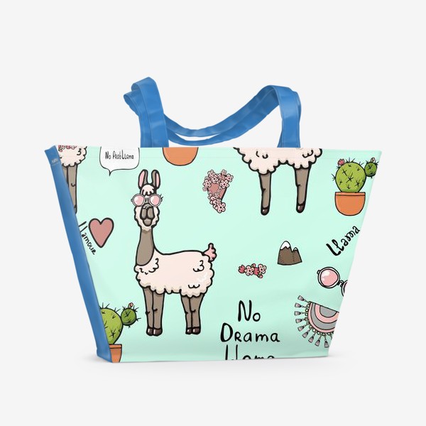 Пляжная сумка «Весёлые ламы»