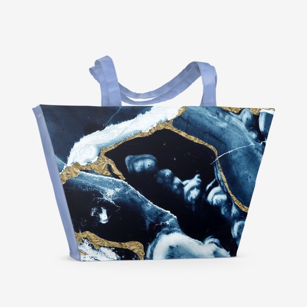 Пляжная сумка &laquo;Абстракция Темно синий разводы&raquo;