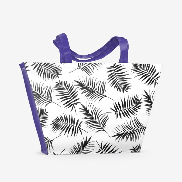 Пляжная сумка «Ветки листья пальмы растительный принт стильный скандинавский»