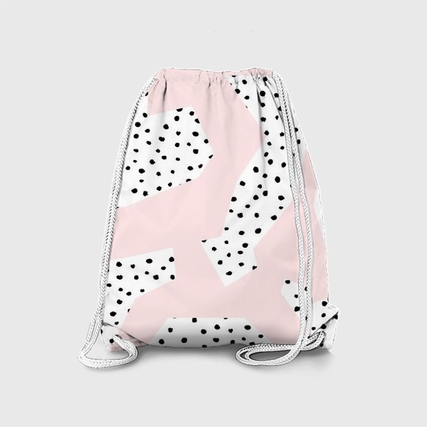 Рюкзак «Точки с розовыми полосами принт стильный скандинавский»