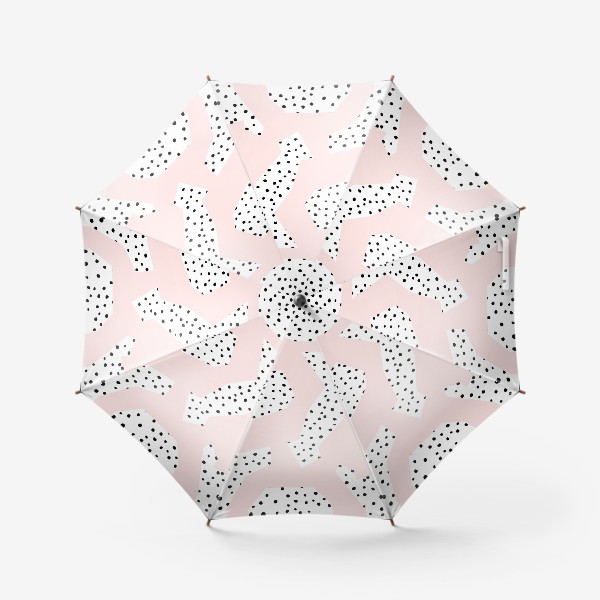 Зонт «Точки с розовыми полосами принт стильный скандинавский»