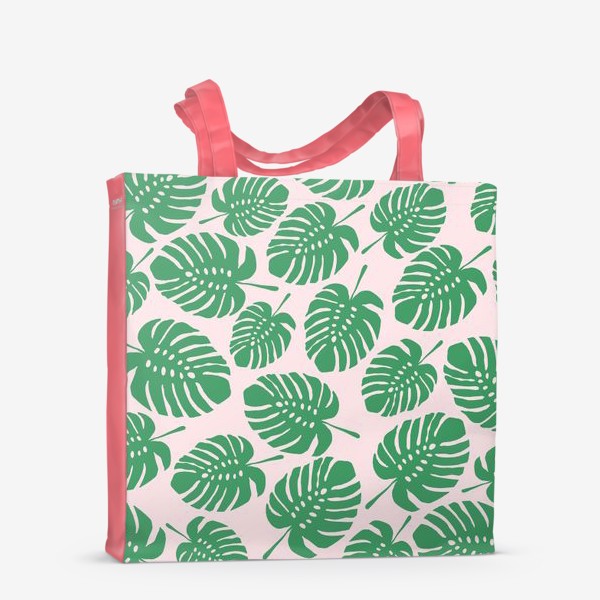 Сумка-шоппер «Листья тропической монстеры рисунок»