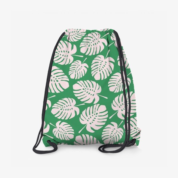 Рюкзак «Листья тропической монстеры рисунок»