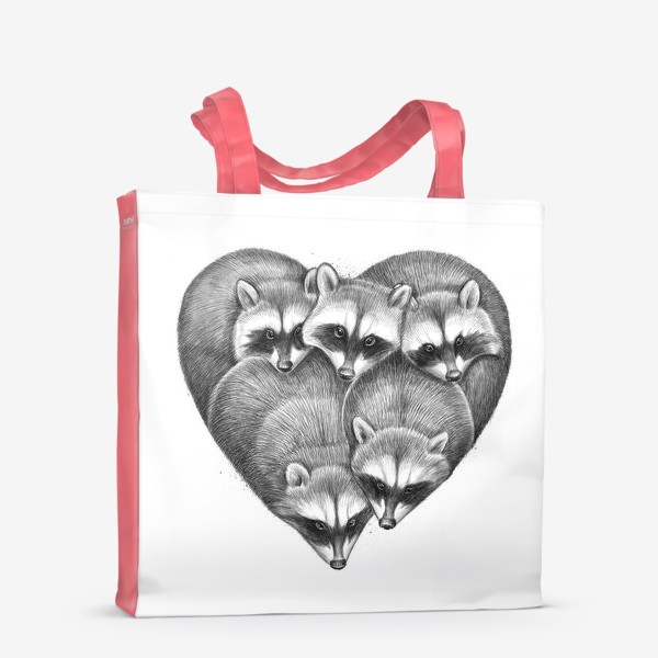Сумка-шоппер «Сердце из енотов»