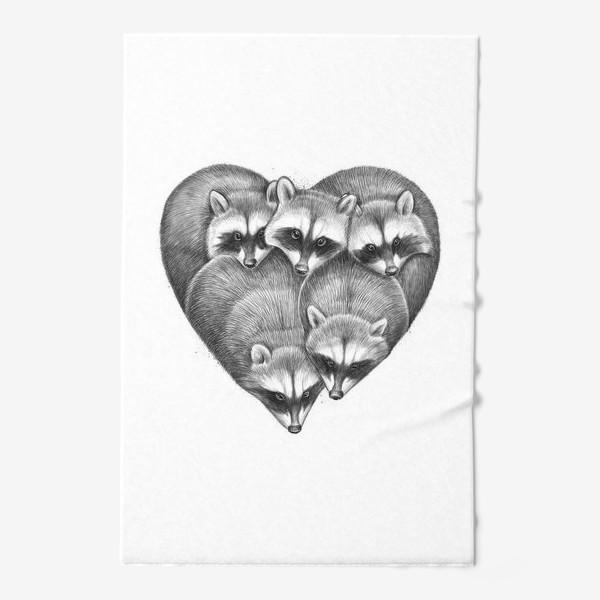 Полотенце «Сердце из енотов»