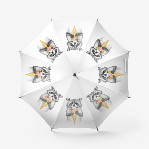 Зонт «Енот с мороженным»
