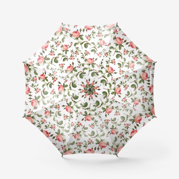 Зонт «Розы рисунки на белом фоне»