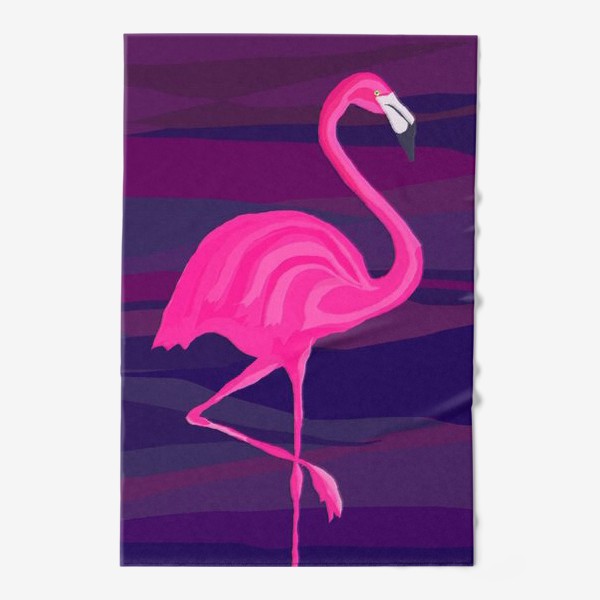 Полотенце «Фламинго Розовый темно фиолетовый фон Абстракция разводы»