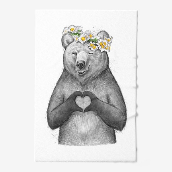 Полотенце «Медведица с сердцем»
