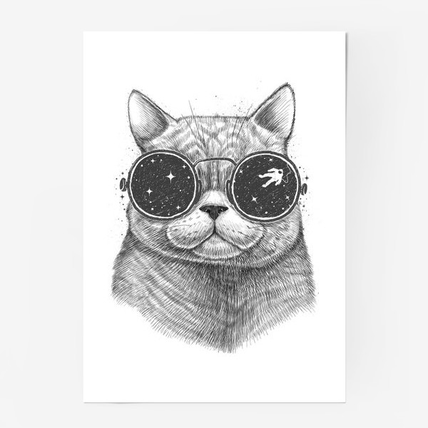 Постер «Кот в космических очках»